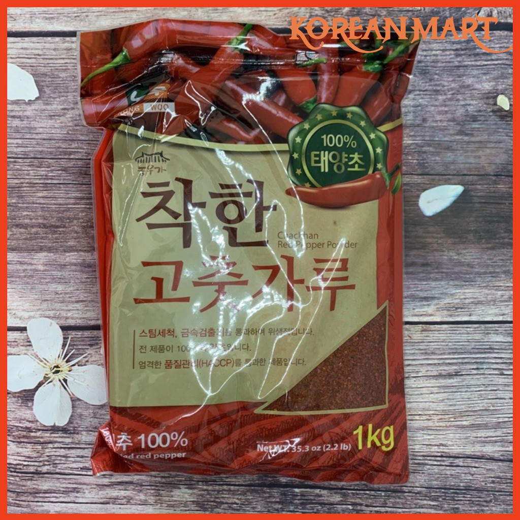 Bột ớt muối kim chi Chackhan Nongwoo Hàn quốc Gói 1kg
