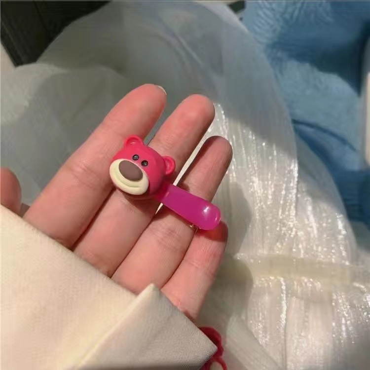 Kẹp tóc BB hình gấu và trái dâu dễ thương phong cách Hàn Quốc cho nữ