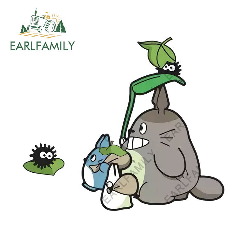 Earlfamily Đề Can vinyl Dán Xe Hơi / Cửa Sổ Xe Hơi Họa Tiết Hoạt Hình totoro Vui Nhộn Chống Thấm Nước 13cm