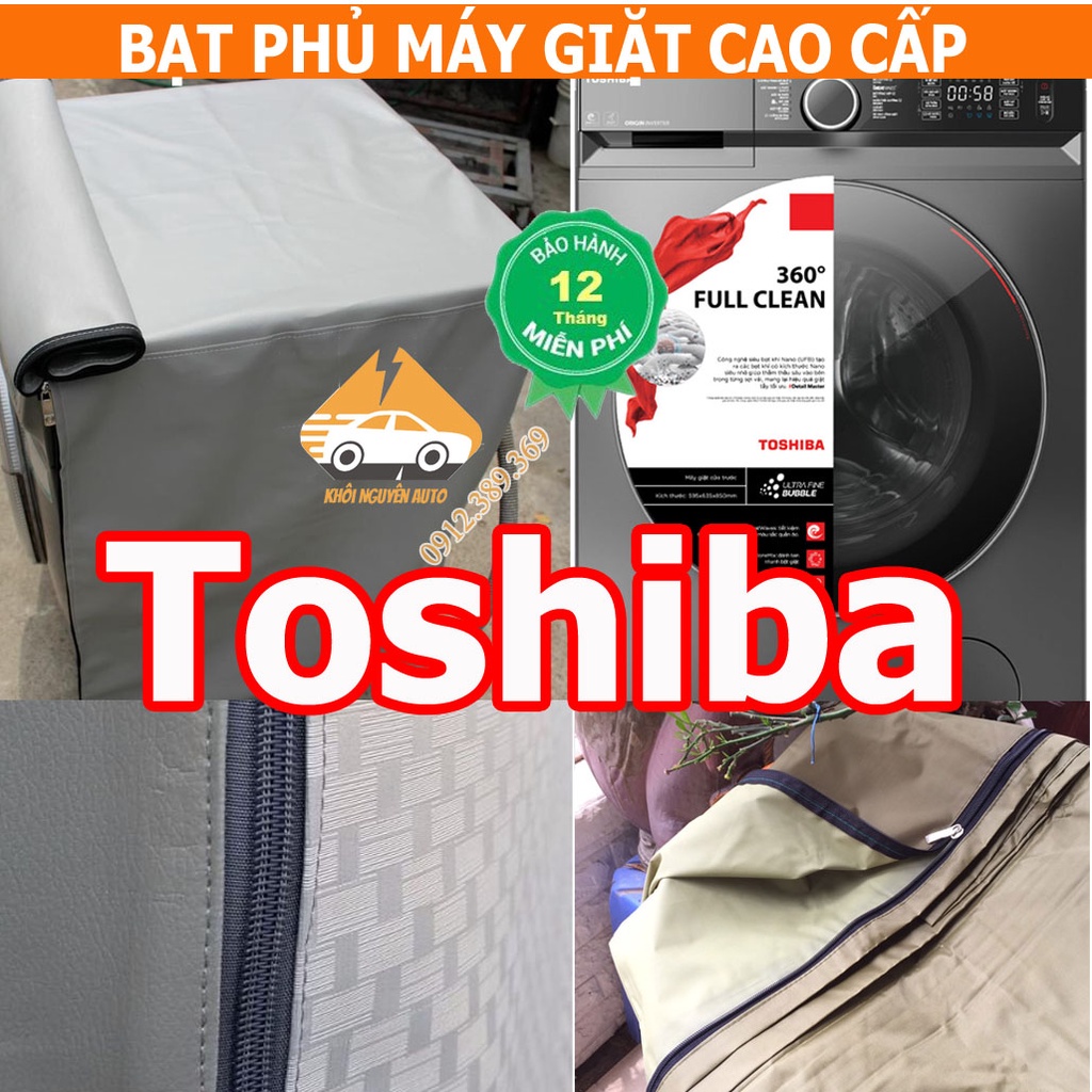 Bạt phủ máy giặt TOSHIBA Vải Dù 3 Lớp Cao Cấp Siêu Bền Chống Mưa Nắng Nóng Từ 7kg đến 15kg