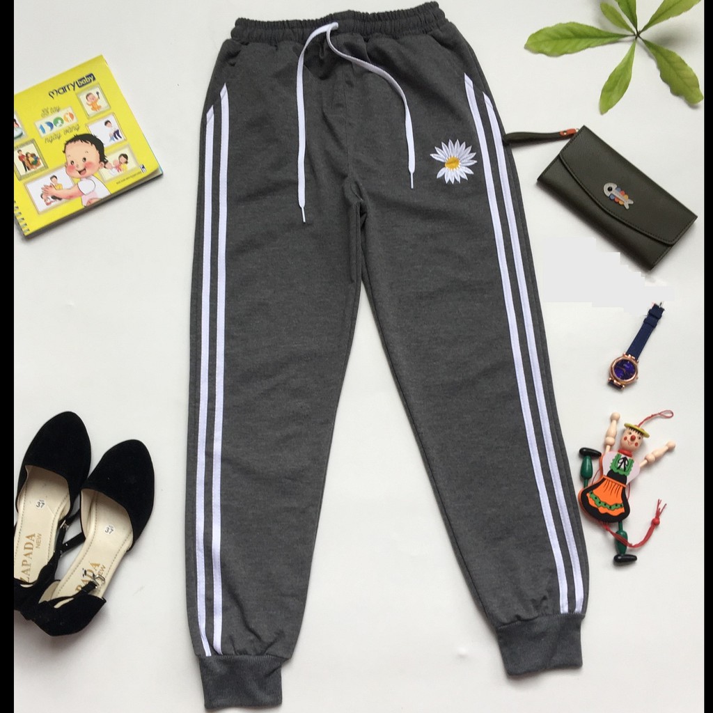 Quần jorger bo nữ thêu hoa cúc thu đông đẹp - Mã QDACA | BigBuy360 - bigbuy360.vn