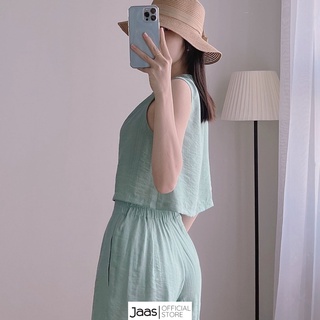 JAAS Set bộ nữ áo sát nách quần short lưng thun chất lụa cao cấp