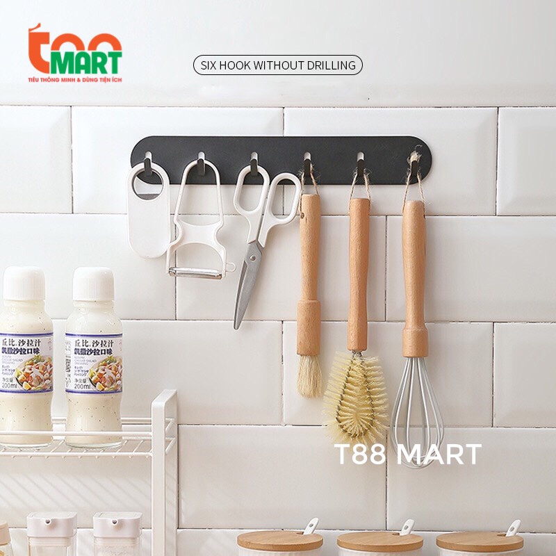 Móc dán tường siêu dính đa năng, móc dính chịu lực với 3 miếng dán 3M chất liệu thép không gỉ cao cấp