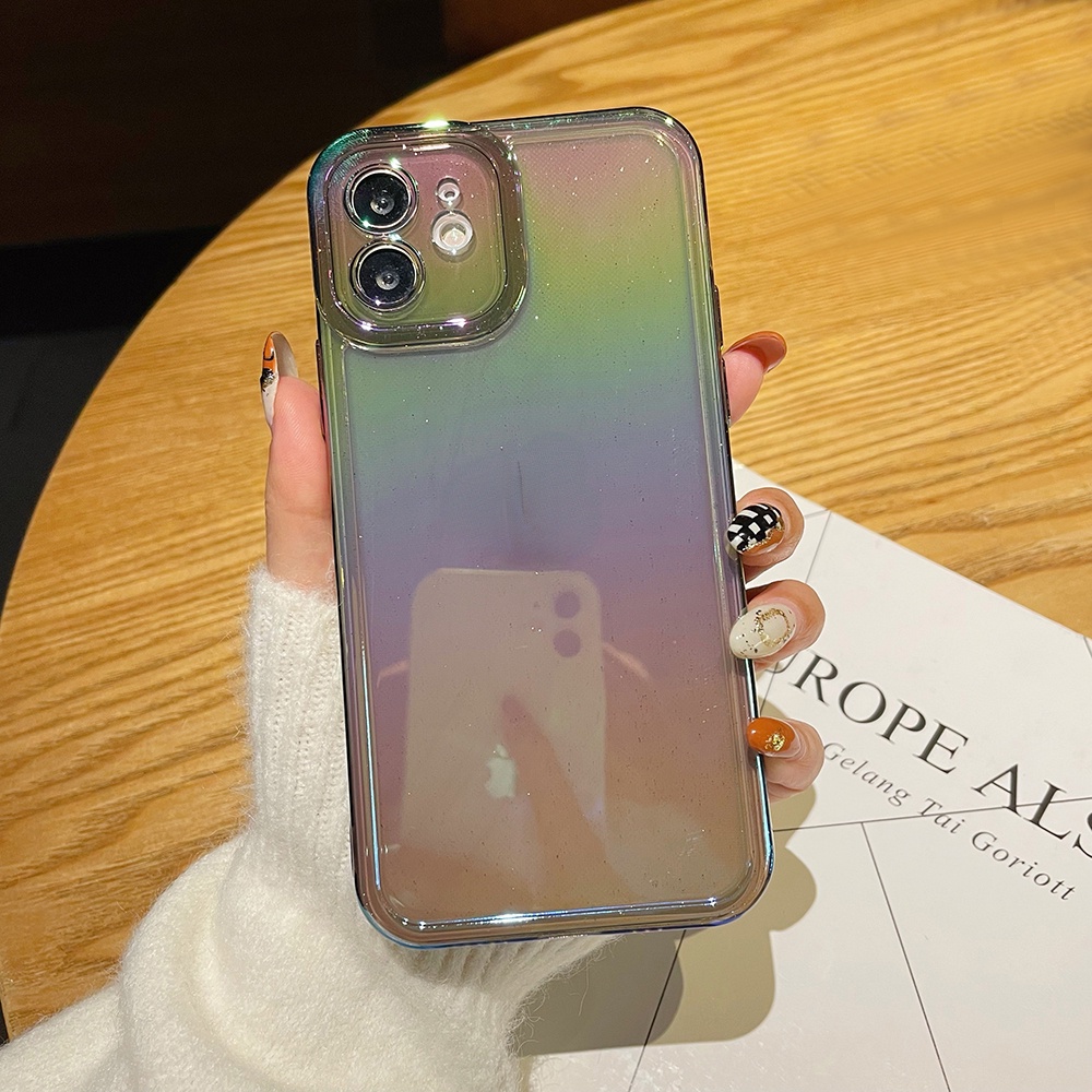 Ốp Điện Thoại TPU Dẻo Màu Laser Lấp Lánh Sang Trọng Chống Sốc Cho iPhone 13 12 11 Pro Max X XR XS Max
