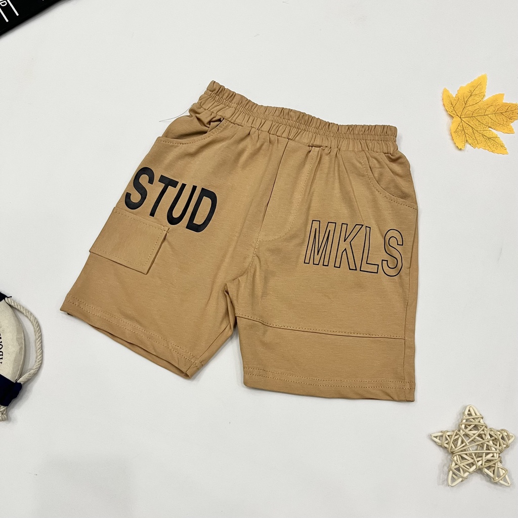 Quần short thun cho bé trai túi thật Mysu Kid vải cotton mềm mát co giãn mặc hè từ 9-27kg AT12