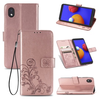 CLOVER Bao Da Pu Họa Tiết Hoa Dập Nổi Có Ngăn Đựng Thẻ Tiện Dụng Cho Samsung A21 A51 A71 5g A81 A91 A90 A30 A21S A10E Note 20