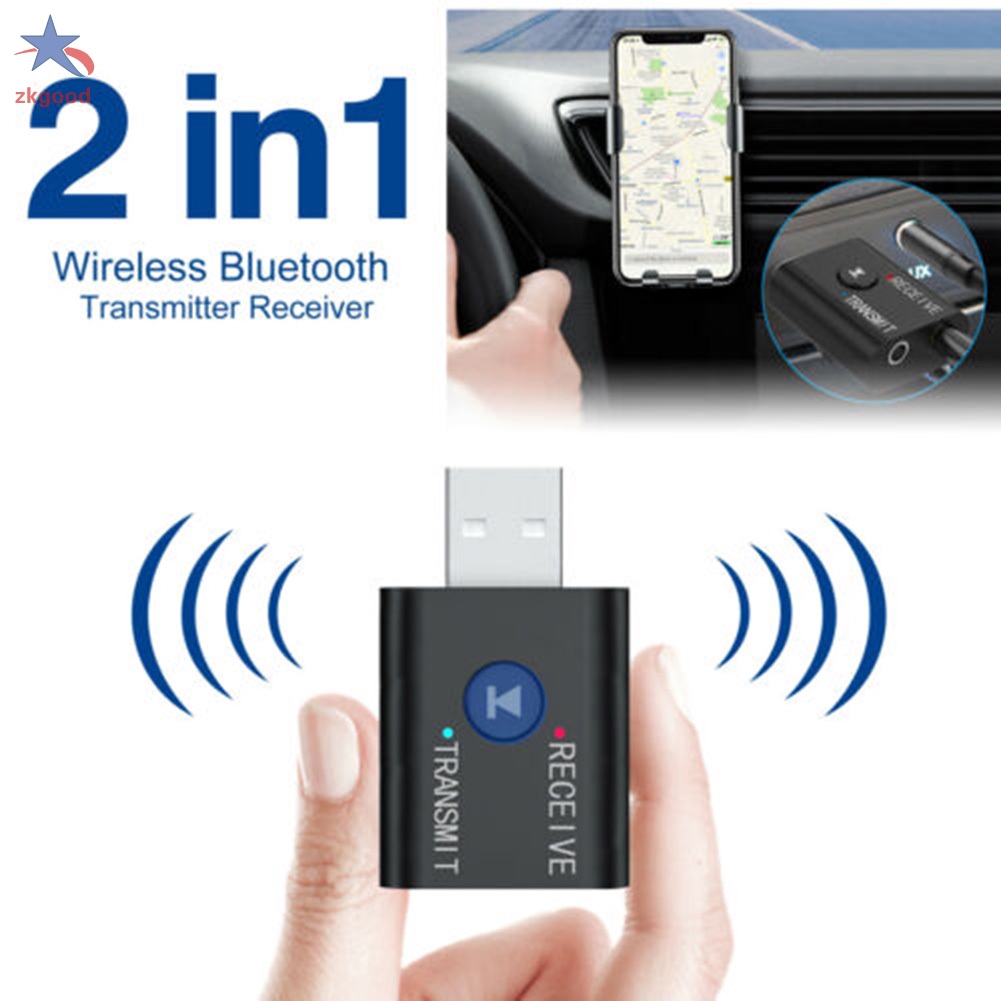 USB Bluetooth 5.0 Audio Transmitter Receiver Adapter 3.5mm Portable for TV PC Car AUX