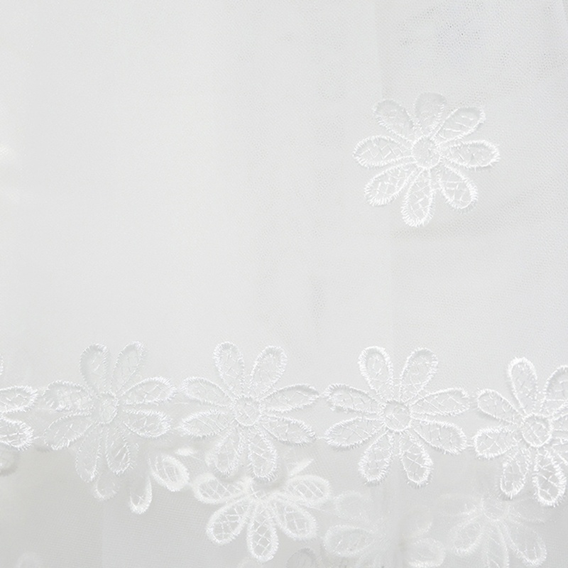 Mạng Che Mặt Vải Tuyn 1 Lớp Không Cắt Tỉa Cạnh Kèm Hoa Cho Cô Dâu