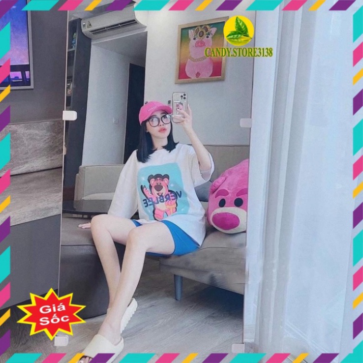 Set Bộ Áo Thun Nữ Form rộng tay ngắn - Quần Legging nữ lửng Cạp cao Bigsize Dễ thương giá Rẻ Candy.store3138 | BigBuy360 - bigbuy360.vn