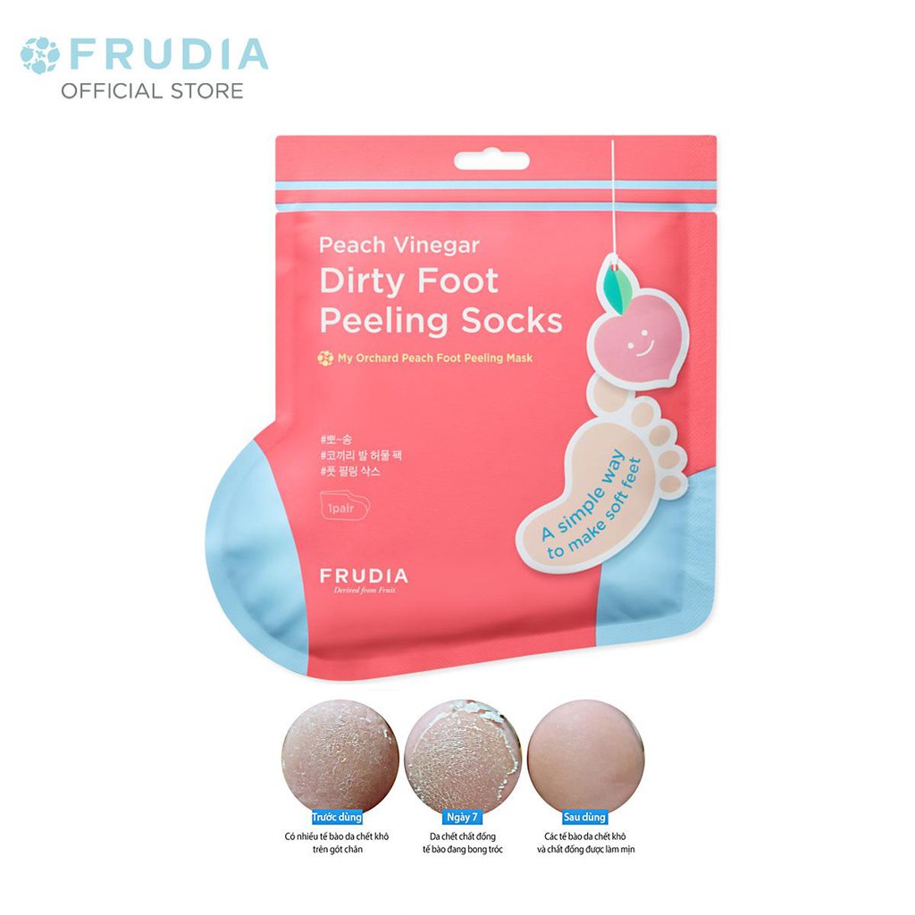 [Tặng 88k]Mặt Nạ Chân Tẩy Tế Bào Chết Hương Đào Frudia My Orchard Peach Foot Peeling Mask 40g x 1pcs