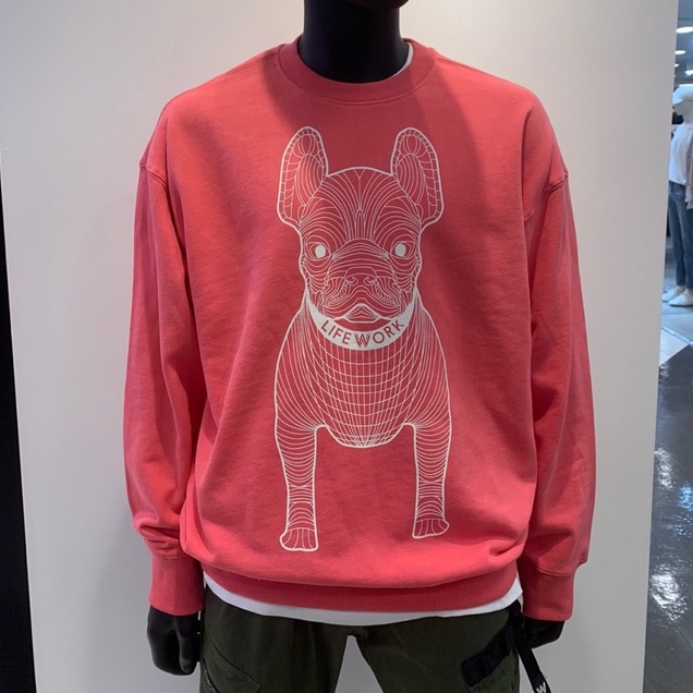 Áo sweater Lifework chính hãng big logo in hình chú bé Bull thời trang | LW225MT990