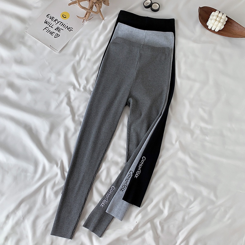 Quần Legging nữ BIGSIZE 45-100kg cạp cao dáng Ôm co giãn Thêu Chữ Chất Liệu Cotton mùa thu đông - quảng châu cao cấp | BigBuy360 - bigbuy360.vn