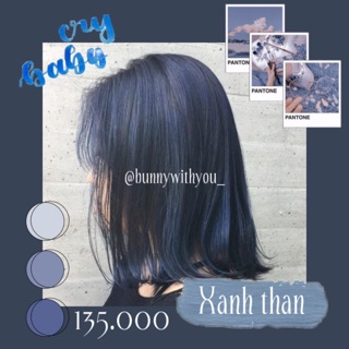 Thuốc nhuộm tóc xanh than ( Tẩy )