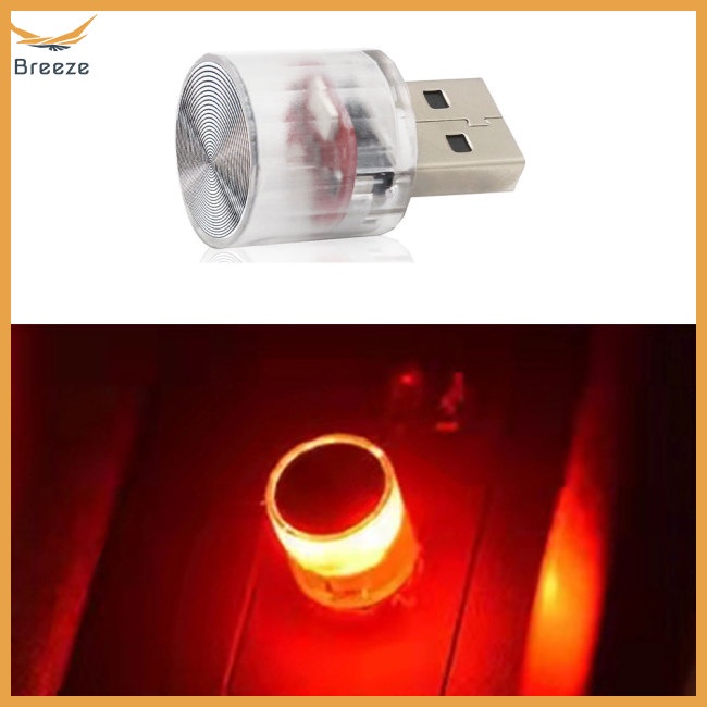 breeze Portable Car Interior Usb Night Light Mini In-line Led Atmosphere Decorative Lamp