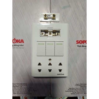 [FREESHIP EXTRA] ⚡Bảng điện giả âm SOPOKA (Taplo điện SOPOKA), dòng E4, E4A, E5A, E4S, E8A, taplo Nessanta 3công tắc