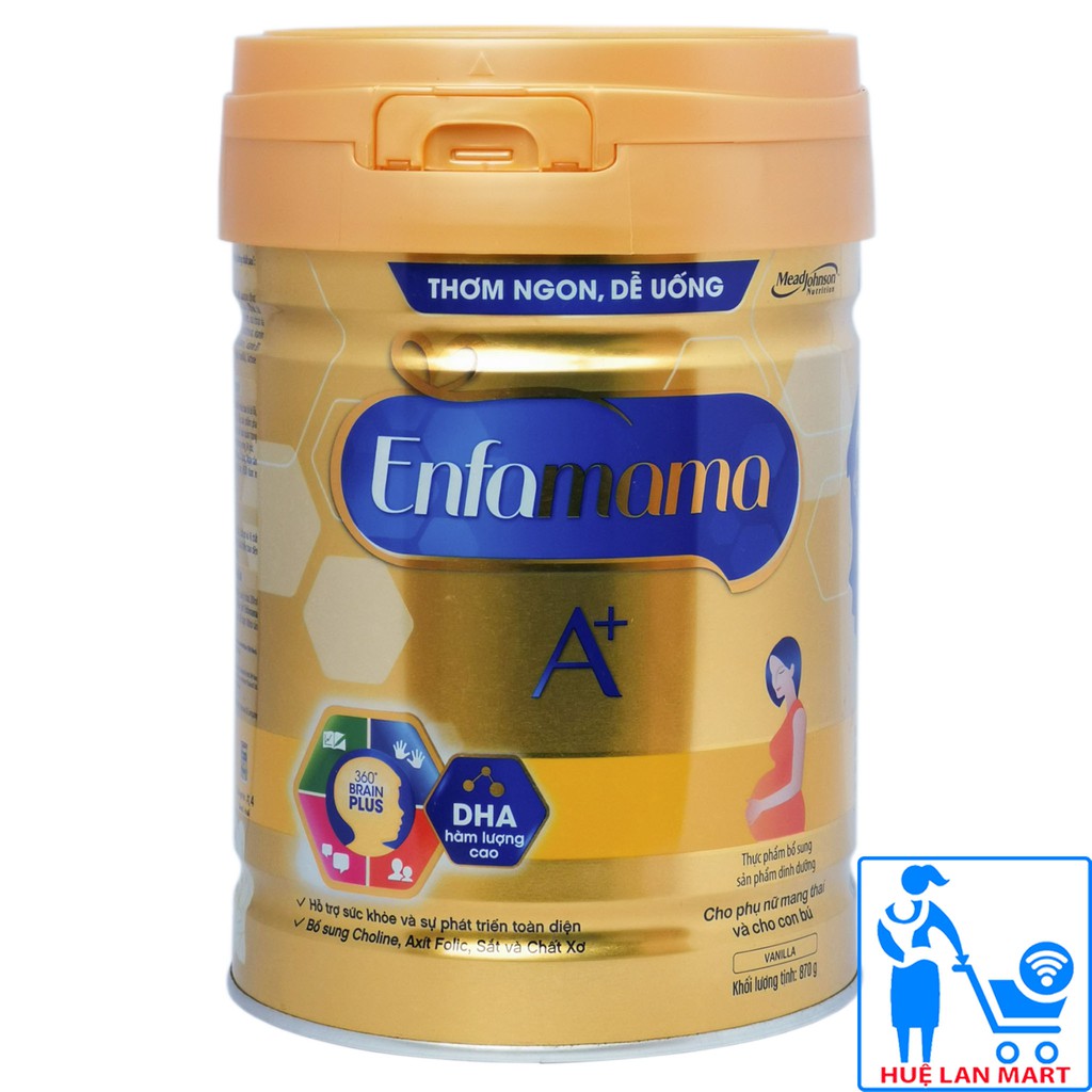 Sữa Bột Mead Johnson Enfamama A+ Hương Vanilla-MFGM Hộp 830g (Cho phụ nữ mang thai và cho con bú)