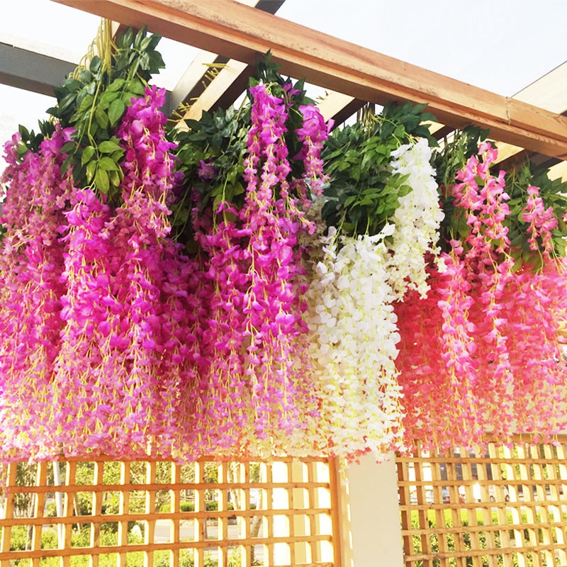 1 Bó Hoa Wisteria Nhân Tạo Dùng Trang Trí Nhà Cửa / Văn Phòng / Khách Sạn / Tiệc Cưới DIY
