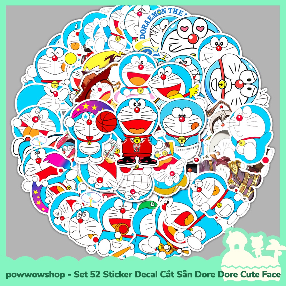 [Sẵn VN - Hỏa Tốc] Set 52 Sticker Mini Decal Dán Trang Trí Vật Dụng Mẫu Anime Manga Dore Dore