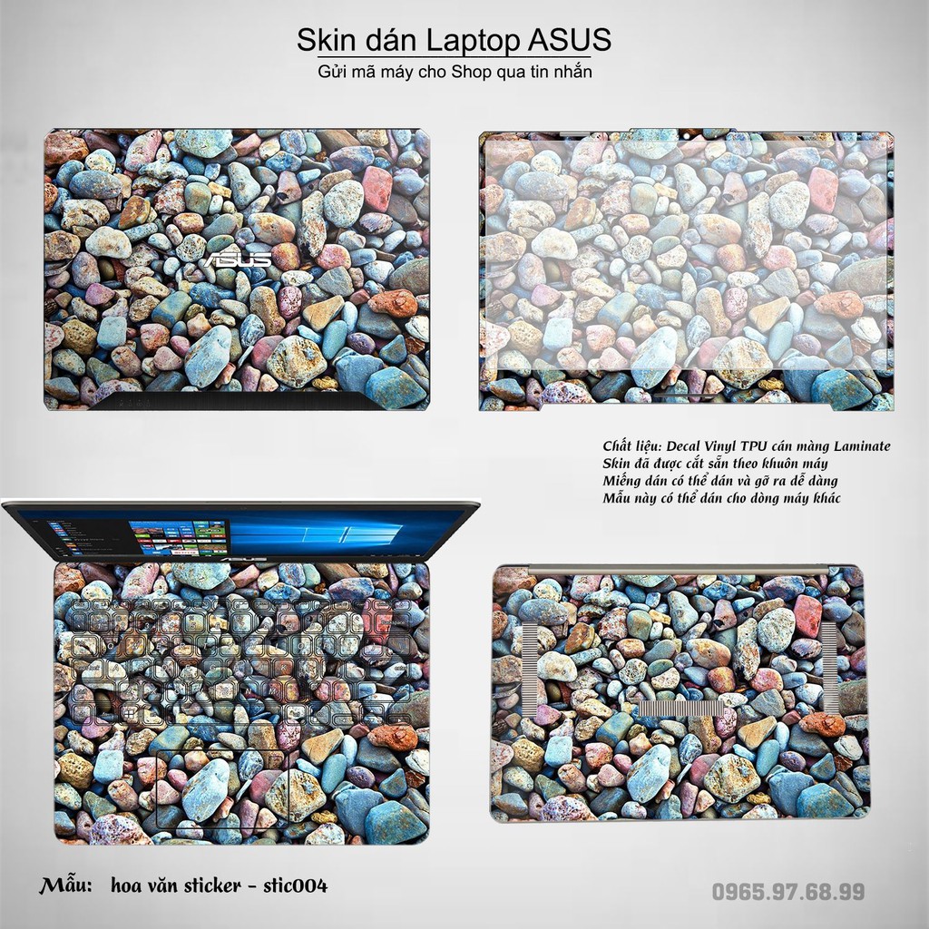 Skin dán Laptop Asus in hình Hoa văn sticker (inbox mã máy cho Shop)