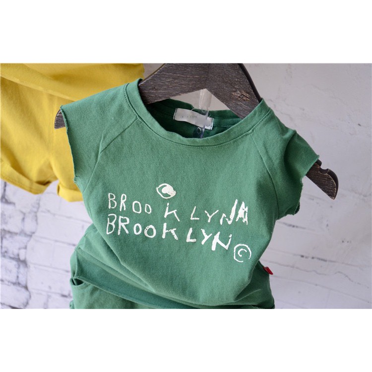 Bộ cotton đũi sát nách mềm mát đáng yêu cho bé trai bé gái