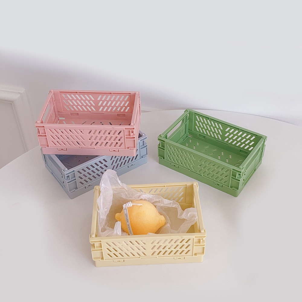 S37 Khay nhựa để đồ dùng học tạp, mỹ phẩm mini - giỏ trang trí decor bàn xinh cho học sinh