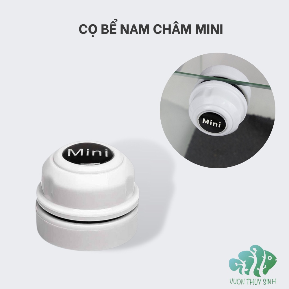 Cọ bể nam châm mini, lau kính nam châm vệ sinh bể cá hình tròn tiện lợi