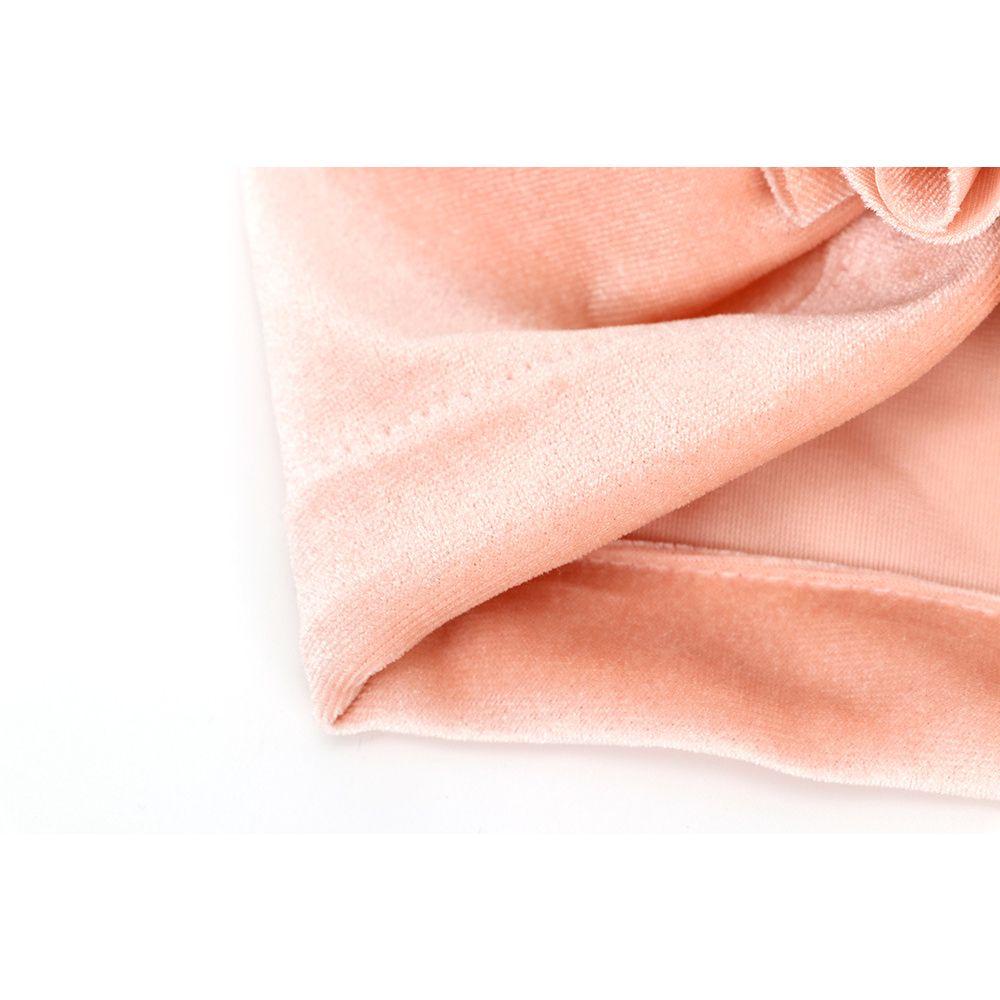 JUNE Khăn Turban Bằng Vải Nhung Co Giãn Thắt Nút Dành Cho Trẻ Sơ Sinh