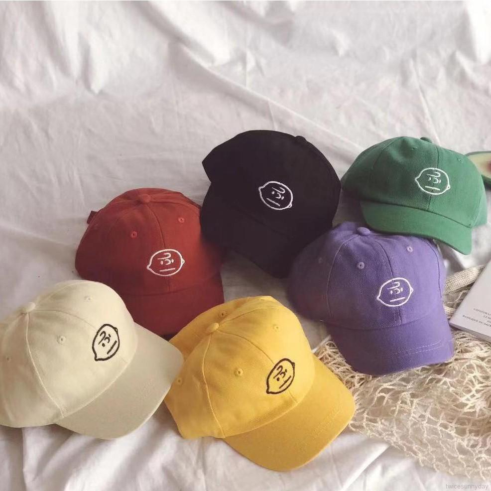 Nón lưỡi trai thêu hình mặt cười dễ thương dành cho bé