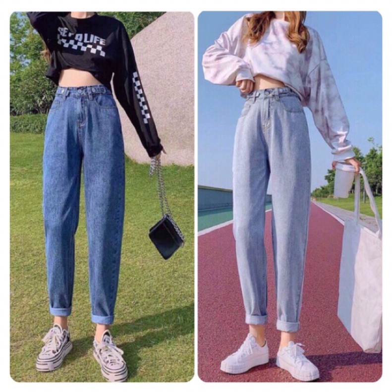 Quần jean bò baggy nữ ống rộng suông nữ jeans cạp cao 3 size S M L_ Hot trend 2022