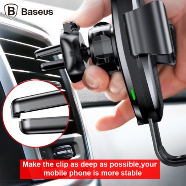 Bộ đế giữ điện thoại tích hợp sạc nhanh không dây dùng cho xe hơi Baseus Baseus Metal Wireless Charger Gravity Car | BigBuy360 - bigbuy360.vn