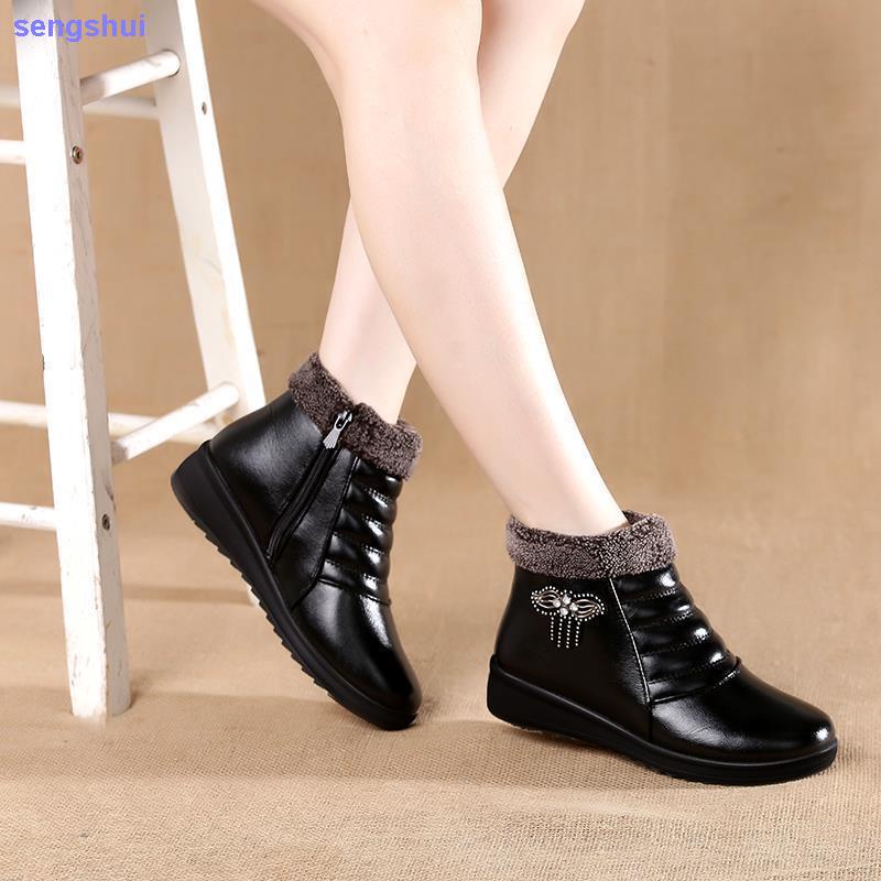 Giày bốt cotton lót lông cừu dày ấm áp chống trượt chống thấm nước thời trang thu đông dành cho nữ | BigBuy360 - bigbuy360.vn