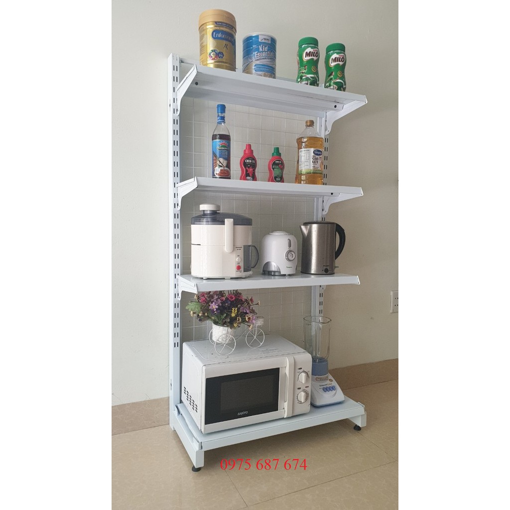 Kệ Để Lò Vi Sóng, Lắp ráp thông minh, thép sơn tĩnh điện, kệ chịu lực tốt Dài 70cm, rộng 40cm, cao 150cm gồm 4 tầng