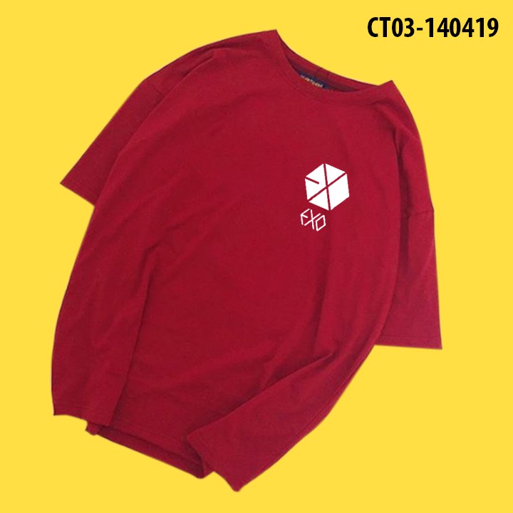 CT03-140419 ÁO THUN LOGO EXO MOCKUP ÁO ĐỎ