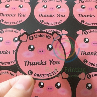 Tem Thank You Heo Xinh Thiết Kế Theo Yêu Cầu