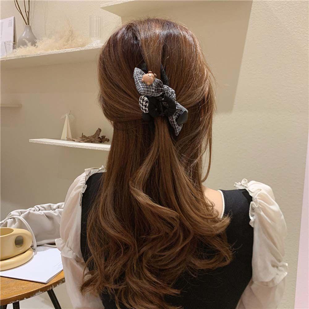 Kẹp Tóc Hình Vuốt Gấu / Trái Tim / Cá Mập Hoạt Hình Màu Trắng Đen Kiểu Hàn Quốc Ngọt Ngào WMES15H