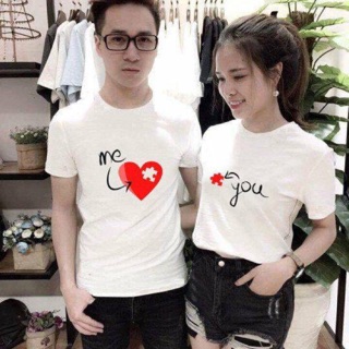 Áo thun đôi in hình trái tim me you