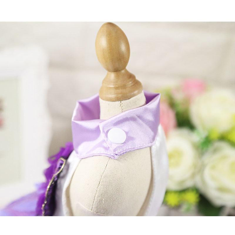 Đầm Cưới In Họa Tiết Lá Cây Đính Một Hàng Nút Màu Đỏ / Tím Thời Trang Xuân Hè Cho Thú Cưng