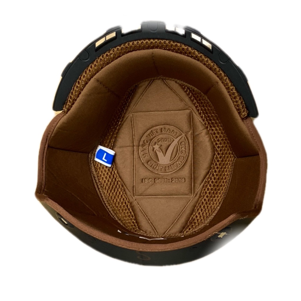 Bộ lót thay mũ bảo hiểm 3/4 Royal kính âm M139 (2 ốp tai và 1 lót) - Lót cúc bấm nhựa đời mới