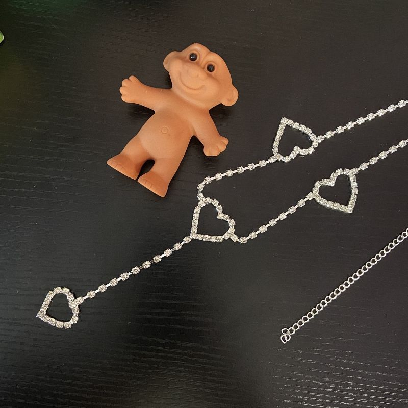 Thắt Lưng Liên Kết Tình Yêu 239207Thắt Lưng Dây Xích Kim Loại Mỏng Đính Kim Cương Nhân Tạo Cho Nữ