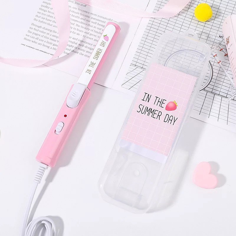 Máy Uốn Tóc Dâu Hồng Và Mắt Ngủ