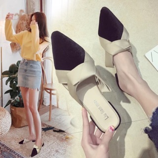 Ảnh thật Giày sục nơ xinh ODER