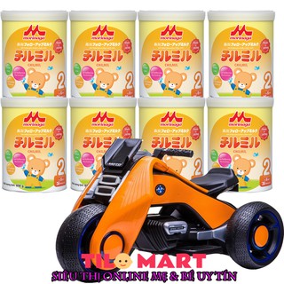 Combo 8 hộp Sữa Morinaga Số 2 Chilmil (850g) và xe máy điện trẻ em VBC-6199