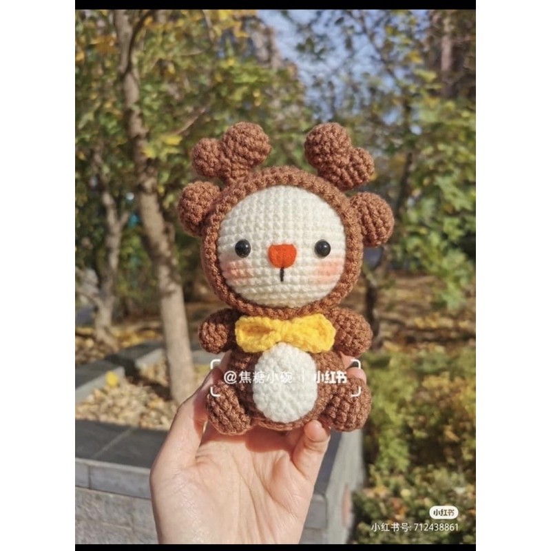 Bộ thú noel siu cute làm băng len handmade