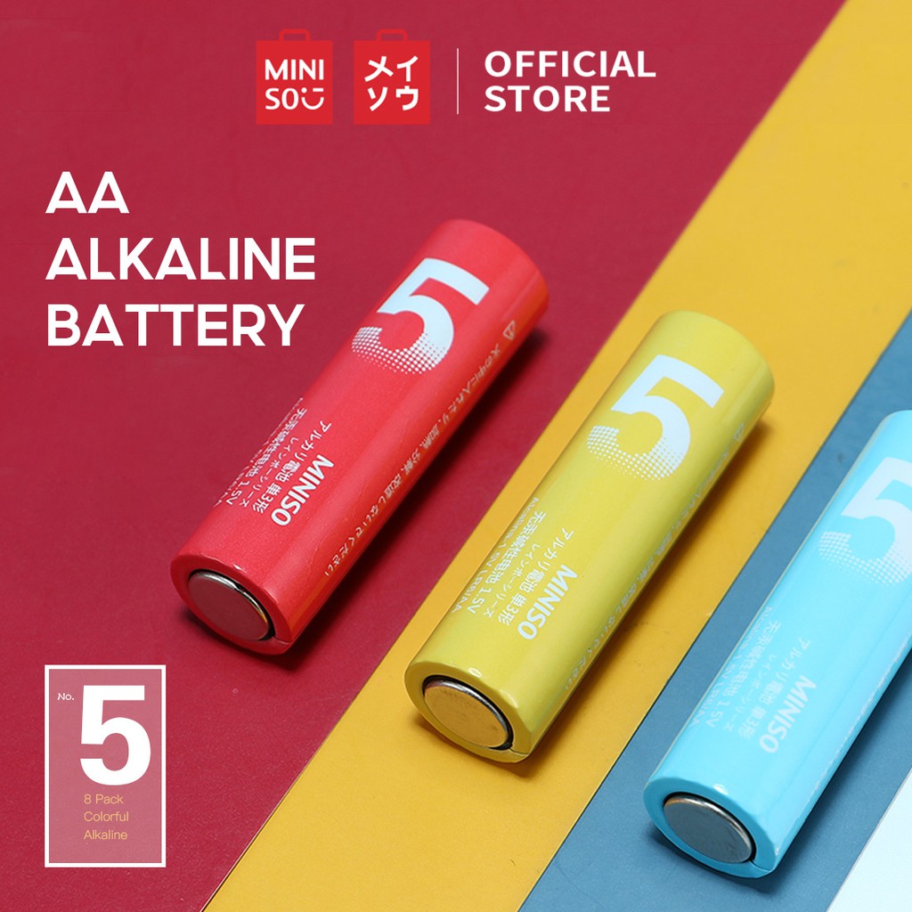 [Mã MINI11FFF giảm 5% đơn 150K] Pin AA/AAA, vỉ 8 viên Miniso (Đầy màu sắc) - Hàng chính hãng