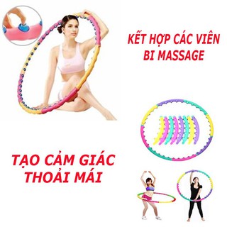 Vòng lắc bụng, Lắc vòng Hula Hoop làm tiêu mỡ và săn chắc vùng eo hiệu quả - Lắp và tháo gỡ rất dễ dàng