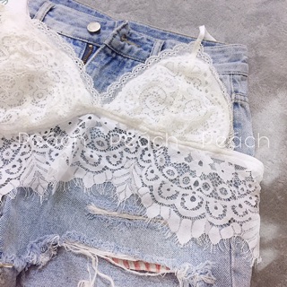Áo bralette - Crop ren trắng (Tặng kèm mút)