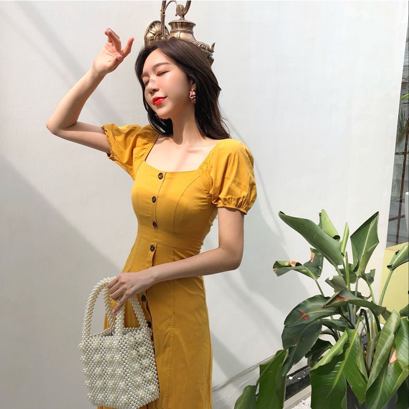 Đầm dáng xòe midi tay ngắn Emilyshop ulzzang