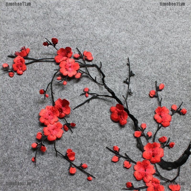 Sticker Ủi Thêu Hình Hoa Mận Xinh Xắn / May Vá