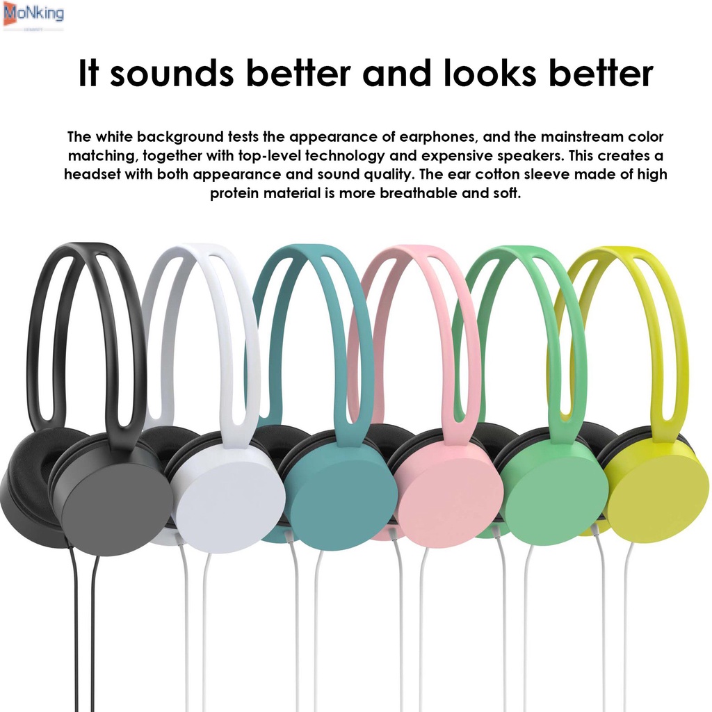 Macaron Màu 3.5 Mm Jack Cắm Tai Nghe Có Dây HD Âm Thanh Tai Nghe Cho Máy Tính MP3 Điện Thoại Tivi ^ MK ^