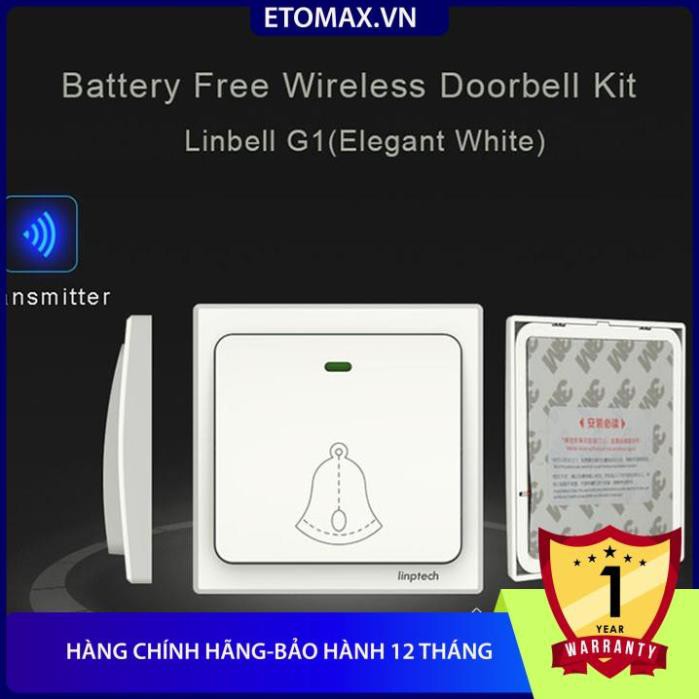 [Hàng chính hãng-Bảo hành 12 tháng] Chuông cửa không dây,không dùng pin linptech linbell G1,